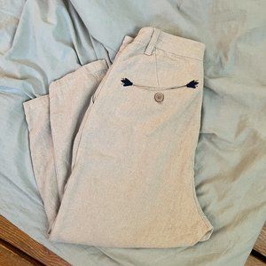 MOVEUP Tan Pleated Trousers w/ Cute Details